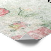 Welkom bij onze bruiloft Rode Roos Poster (Hoek)