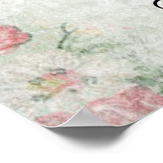 Welkom bij onze bruiloft  Rode Roos Poster (Hoek)