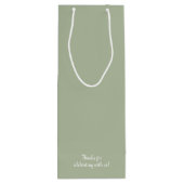 Welkom bij onze bruiloft Sage Green Wijn Cadeautas (Achterkant)
