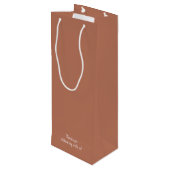 Welkom bij onze bruiloft Terracotta Wijn Cadeautas (Achterkant Gekanteld)