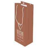 Welkom bij onze bruiloft Terracotta Wijn Cadeautas (Voorkant Gekanteld)