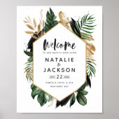 Welkom bij onze bruiloft tropisch poster (Voorkant)