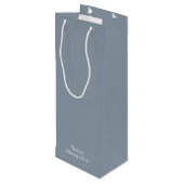 Welkom bij onze bruiloft-tusty Blue Wijn Cadeautas (Achterkant Gekanteld)