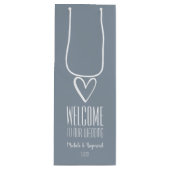 Welkom bij onze bruiloft-tusty Blue Wijn Cadeautas (Voorkant)