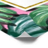 Welkom bij onze bruiloft van de groene tropische l poster (Hoek)