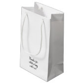Welkom bij onze bruiloft White Gift Bags SMALL Klein Cadeauzakje (Achterkant Gekanteld)