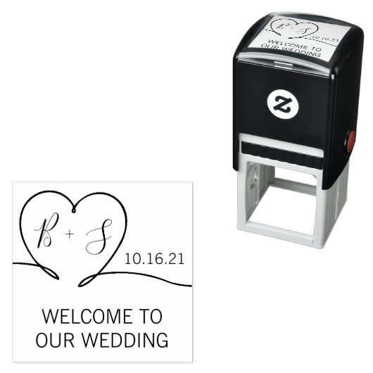 Welkom bij onze bruiloft  zelfinktende stempel (In situ)