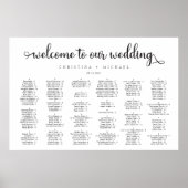 Welkom bij onze bruiloft, zwarte gasten die zitten poster (Voorkant)