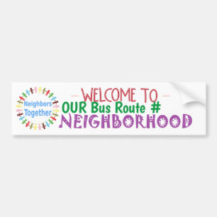 Welkom bij onze busroute #Blank buurt Bumpersticker
