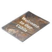 Welkom bij onze Cabin Brown Woodgrain Fotogast Notitieboek (Linkerzijde)