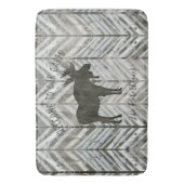 Welkom bij onze Cabin Moose Rustic Lodge Bath Deco Badmat (Voorkant Verticaal)