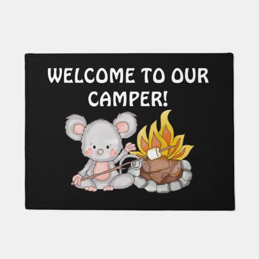 Welkom bij onze camper-muisdeurmat deurmat (Voorkant)