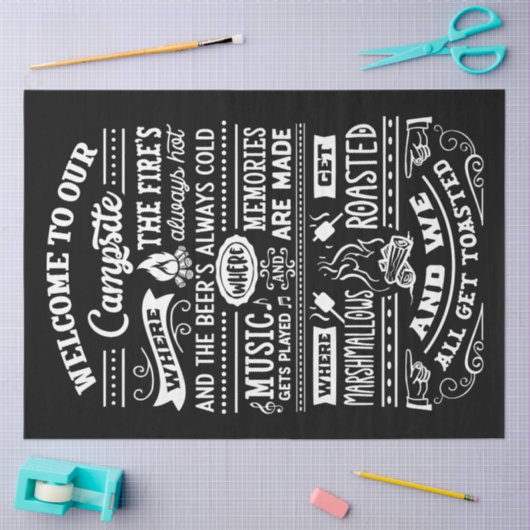 Welkom bij onze Campsite Tissuepapier (Craft)