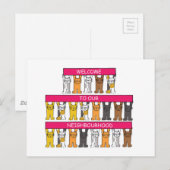 Welkom bij onze Cartoon Cats Briefkaart (Voorkant / Achterkant)