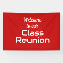 Welkom bij onze Class Reunion (rood en wit)