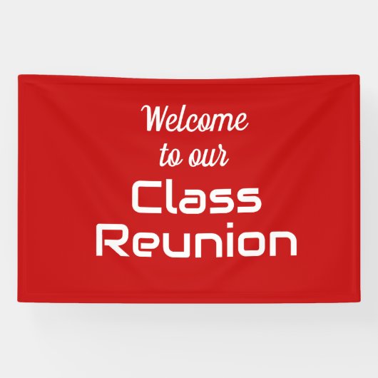 Welkom bij onze Class Reunion (rood en wit) Spandoek (Horizontaal)