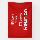 Welkom bij onze Class Reunion (rood en wit) Spandoek (Verticaal)