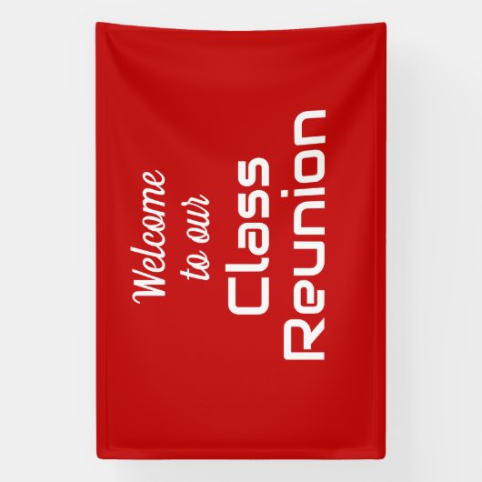 Welkom bij onze Class Reunion (rood en wit) Spandoek (Verticaal)