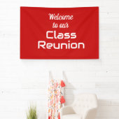 Welkom bij onze Class Reunion (rood en wit) Spandoek (Insitu)