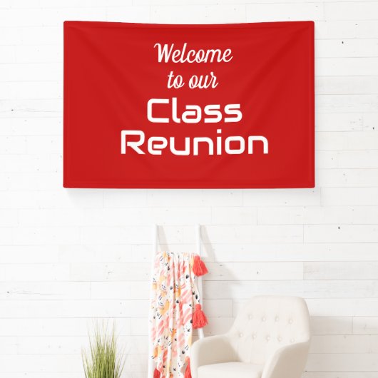 Welkom bij onze Class Reunion (rood en wit) Spandoek (Insitu)
