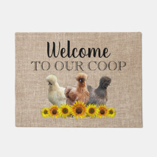Welkom bij onze Coop Silkie Bantam Sunflower Deurmat