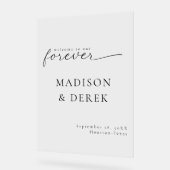 " WELKOM BIJ ONZE EERSTE EN LAATSTE " Bruiloft Acryl Bord (Hoek)