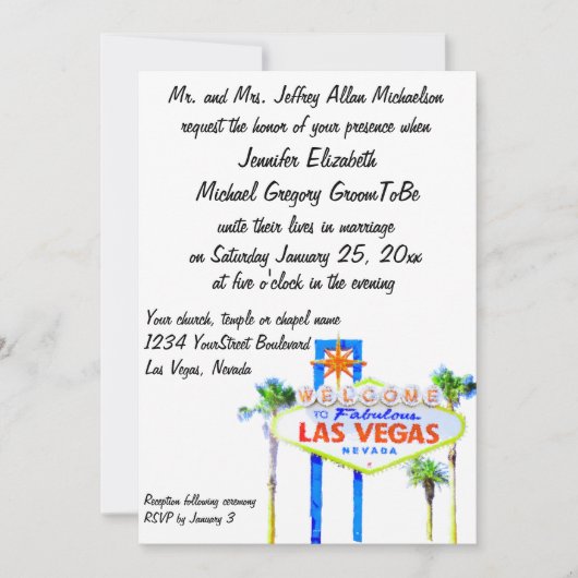 Welkom bij onze Fabulous Las Vegas Wedding Kaart (Voorkant)