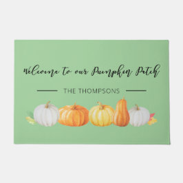 Welkom bij onze familienaam Pumpkin Patch Deurmat