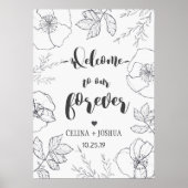 Welkom bij onze Forever FloralWedding Welcome Sign Poster (Voorkant)