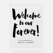 Welkom bij onze Forever Modern Brush Script Weddin Acryl Bord (Voorkant)