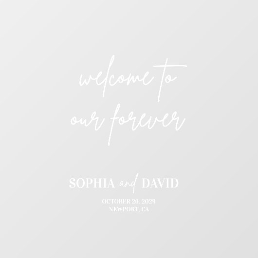 Welkom bij onze Forever Wedding Mirror Decal (Vel)