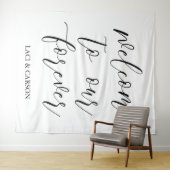 "Welkom bij onze Forever" Wedding Tapestry Achterg Wandkleed (In Situ (horizontaal))
