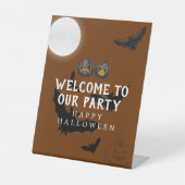 Welkom bij onze Halloween Party, Happy Party stand Reclamebord Met Voetstuk (Voorkant)