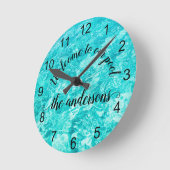 Welkom bij onze handgeschreven poolkalligrafie ronde klok (Hoek)