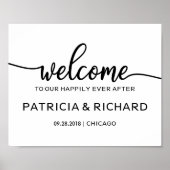 Welkom bij onze Happily Ever After Chic Script bor Poster (Voorkant)