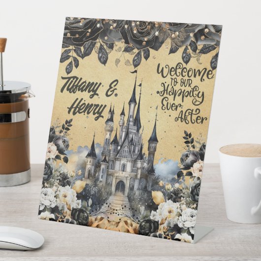Welkom bij onze Happily Ever After Custom Reclamebord Met Voetstuk (Insitu)