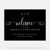 Welkom bij onze Happy Ever After Wedding Acrylic Acryl Bord (Voorkant)