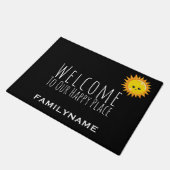 Welkom bij onze Happy Place Cute Familienaam Deurmat (Schuin)