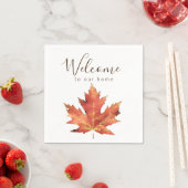 Welkom bij onze herfstblaadjes thuis servet (Insitu)