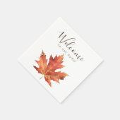 Welkom bij onze herfstblaadjes thuis servet (Hoek)