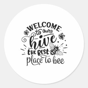 Welkom bij onze hiv-grappige bijenzomer ronde sticker