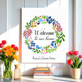 Welkom bij onze Home Green Black Floral Typografie Poster