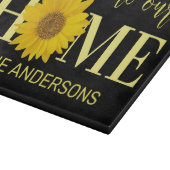 Welkom bij Onze Home Zonnebloem Zwart Custom Snijplank (Hoek)