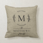 Welkom bij onze huisstijl Farmhouse Kussen<br><div class="desc">Welkom bij ons Sierkussen huisstijl huisstijl - Wat een mooie toevoeging aan uw thuisdecor. Onze kussen van de boerderijstijl kenmerkt uw familienaam en Monogram die met een mooie kreet en manuscripttypografie worden geaccentueerd. Pillow zou een mooi cadeau zijn. Dankzij onze sjabloon van hoge kwaliteit kunt u uw kussen zo eenvoudig...</div>