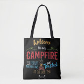 Welkom bij onze kampvuur tote bag (Voorkant)