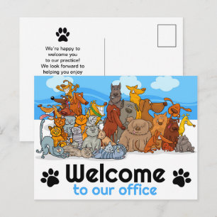 Welkom bij onze kantoorhuisdierenzaken Postcard Briefkaart