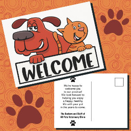 Welkom bij onze kantoorhuisdierenzaken postkaart