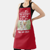 Welkom bij onze keukenhond & aangepaste foto schort (Insitu)
