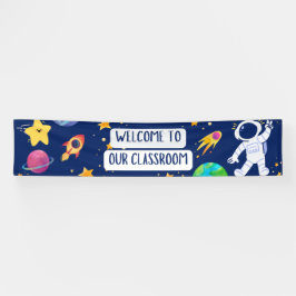 Welkom bij onze klasbanner in Navy Fun Space Spandoek