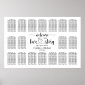 Welkom bij onze Love Story 18 Tafel Trouwstoel Poster (Voorkant)